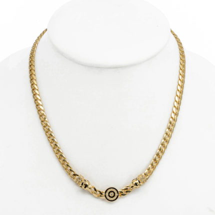 14K Női arany pancer cirkónia köves nyakék