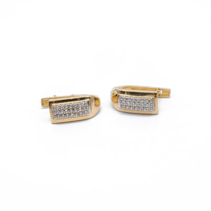 14K Női arany fantázia cirkónia köves francia kapcsos  fülbevaló