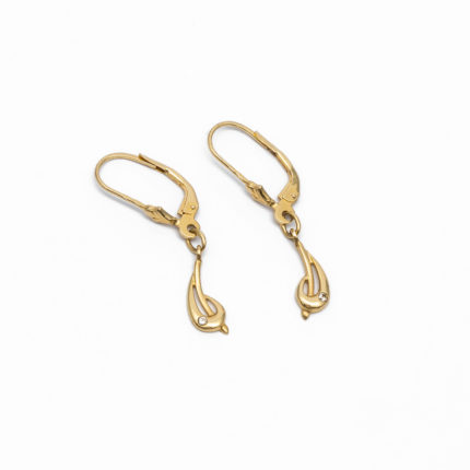 14K Női arany cirkónia köves patentzáras fülbevaló