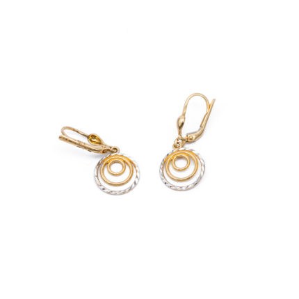 14K Női arany-fehérarany fantázia patentzáras fülbevaló