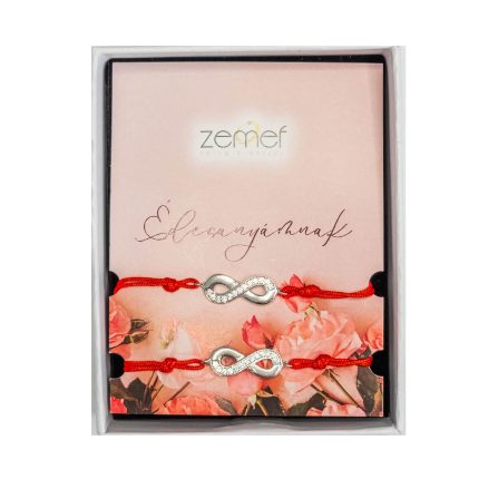 anyák napi páros női fehér ezüst köves végtelen jeles óra kísérő piros (másolat)