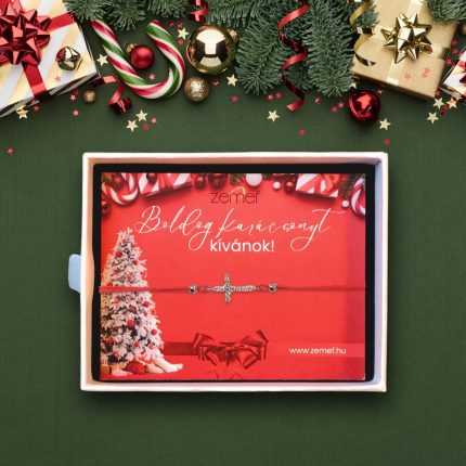 Női fehér arany kereszt mintás piros zsineg óra kísérő