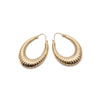 14k női arany mintás karika csőzáras fülbevaló (másolat)