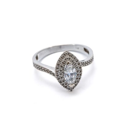 14k női arany fehér köves gyűrű (másolat)