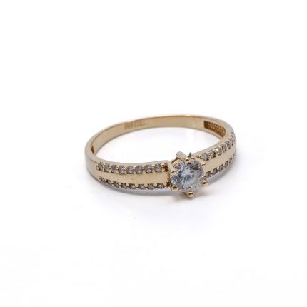 14k női arany fehér köves gyűrű (másolat)